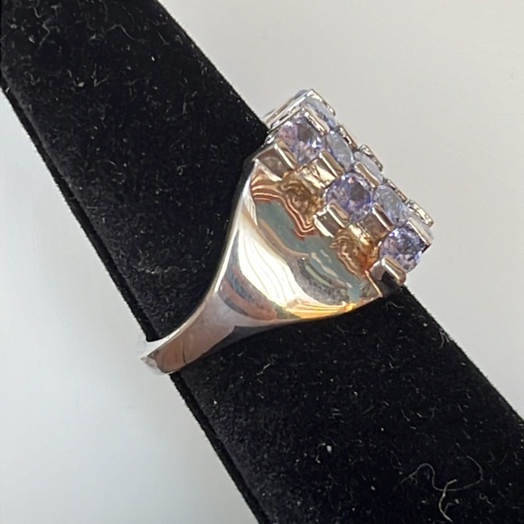Large sterling and Tanzanite ring size 7 marked STS 925 India - Picture 5 of 14